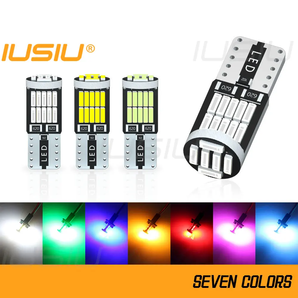 IUSIU 10PCS 26SMD T10 Led Bulb WY5W W5W 194 5w5 Car Light Interior Parking License Plate Reading Dome Side Marker Signal Lamp