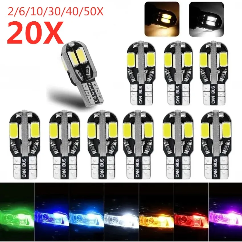 2/50PCS W5W T10 LED Bulbs Canbus 5730 8SMD 4014 26smd 12V 6000K 194 168 LED Car Map Dome Lights Parking Light Auto Signal Lamp