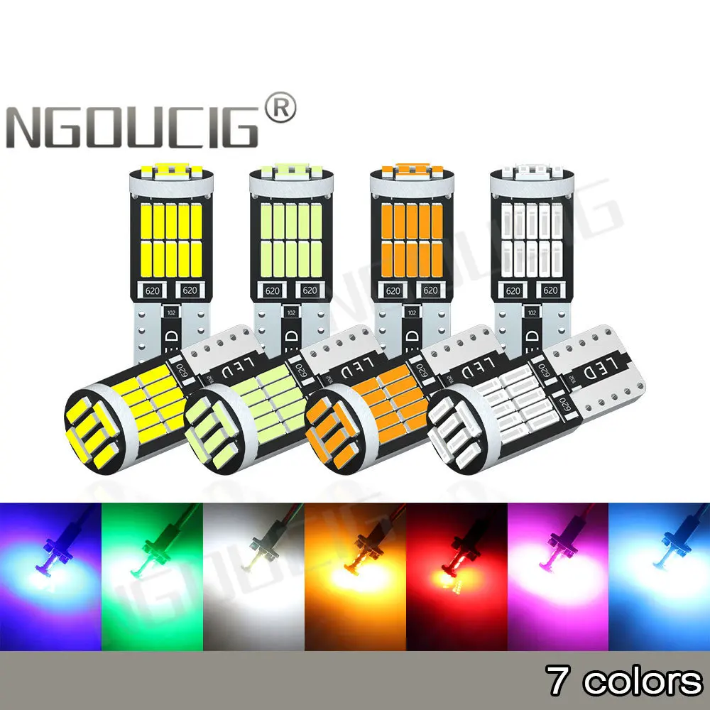 NGOUCIG 10PCS 26SMD Led T10 194 Bulb W5W 5w5 License Plate Reading Interior Door Trunk Dome Signal Lamp Parking Car Light 12V
