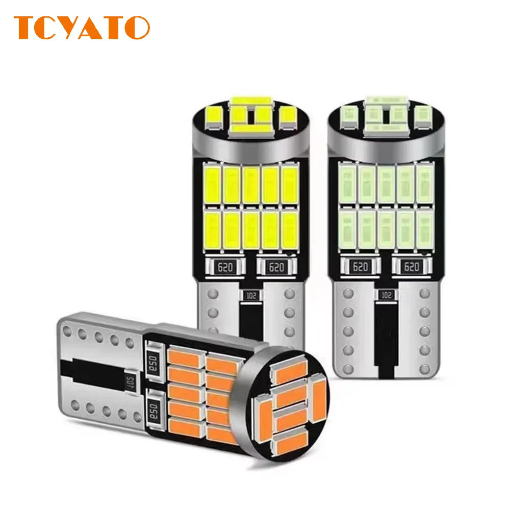 TCYATO 2/6/10/20/30/40/50pcs T10 W5W Led Canbus No Error Car Interior Light T10 26 SMD 4014 Chip Pure White Instrument Lights B
