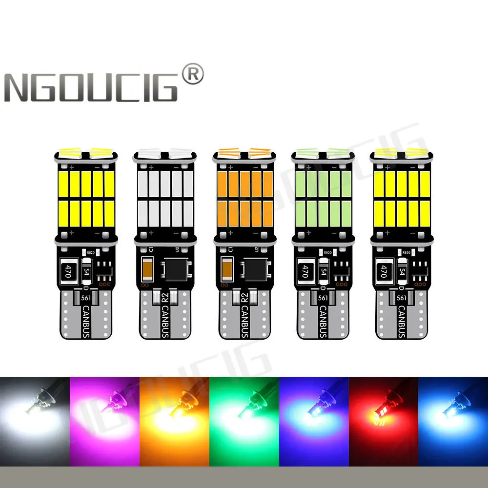 NGOUCIG 2PCS T10 W5W BAX9S BAY9S H6W H21W Led Bulb WY5W 194 T4W BA9S 26smd Car Clearance Tail Parking Light Signal Lamp 6000K