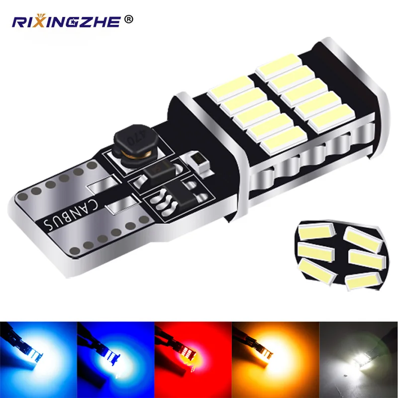10PCS T10 W5W LED Bulbs 194 168 Canbus Car Interior Reading Light Dome Map Door Light Super Bright 12V 4014 26SMD Universal
