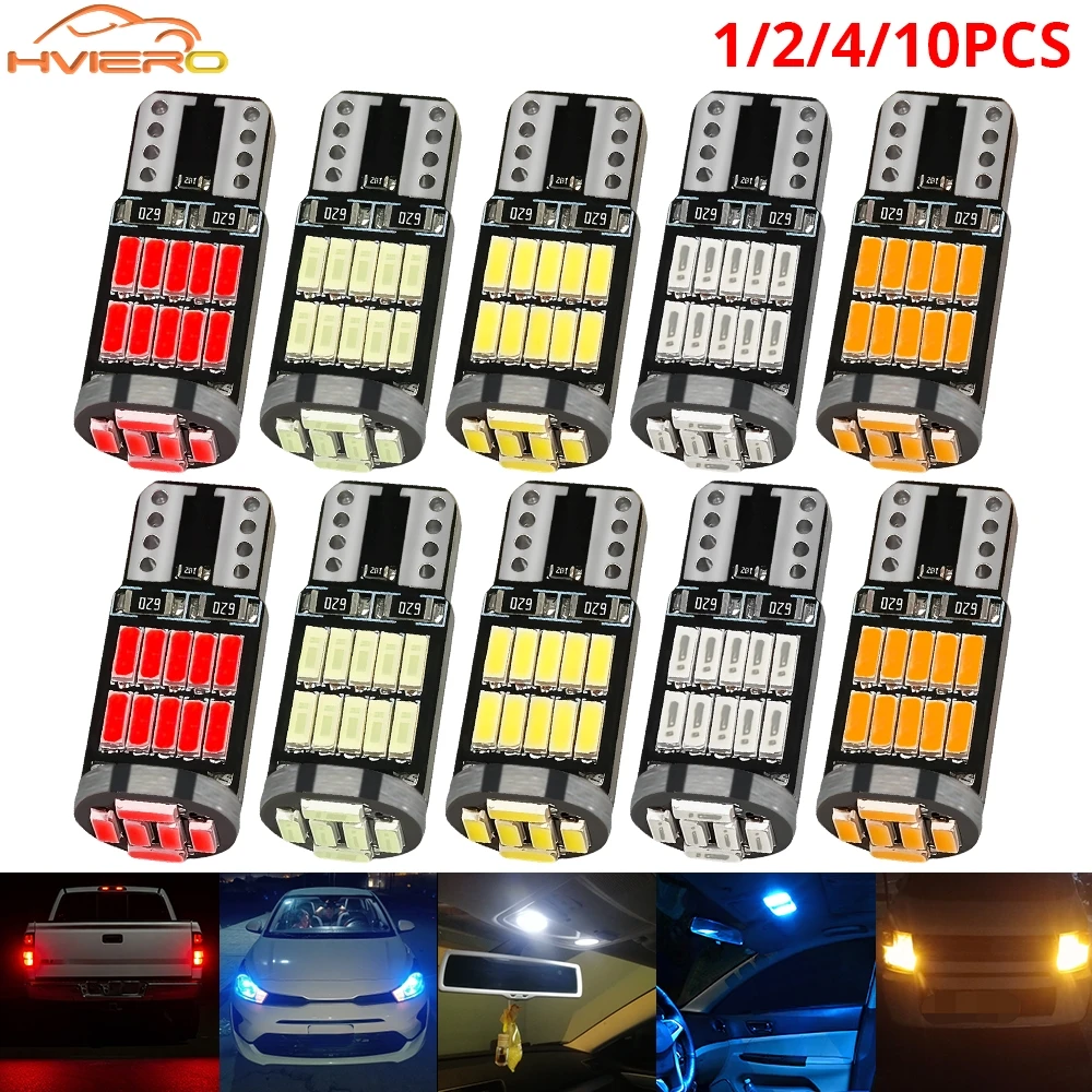 1/2/4/10PCS Car Interior Lamp Instrument Lights T10 4014 26SMD W5W 194 Led Canbus No Error Auto License Plate Bulb Reading Light