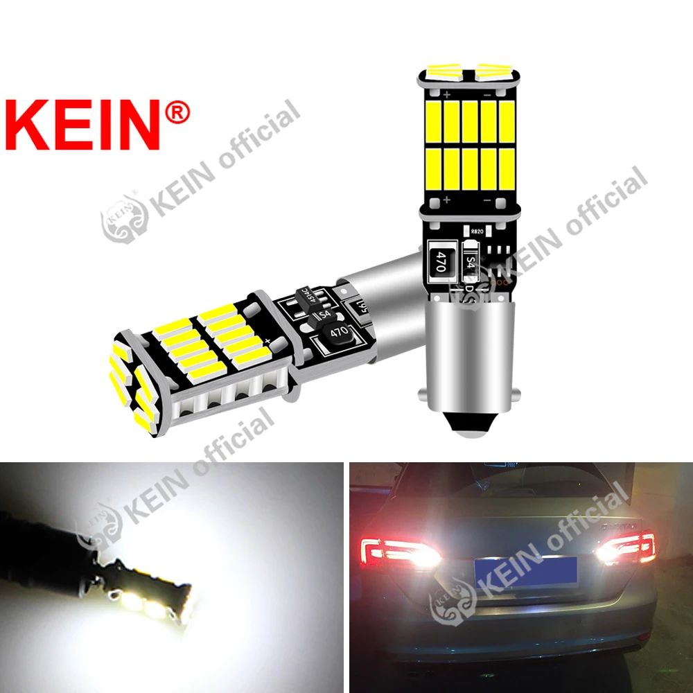 KEIN 2PCS 26smd BA9S T10 Led W5W Bulb H21W BAX9S BAY9S T4W H6W 194 Side Wedge Light Reading Interior Signal Lamp Car White 12V