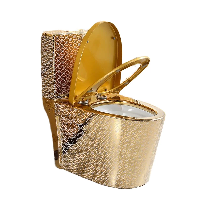 Modern Golden Ceramic Mute Factory Direct for Hotels Dual-Flush Square Bowl S-Trap Drainage One-Piece Toilet