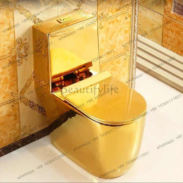 Luxury bathroom dubai electroplated golden plated color wc modern commode ceramic gold toilet bowl