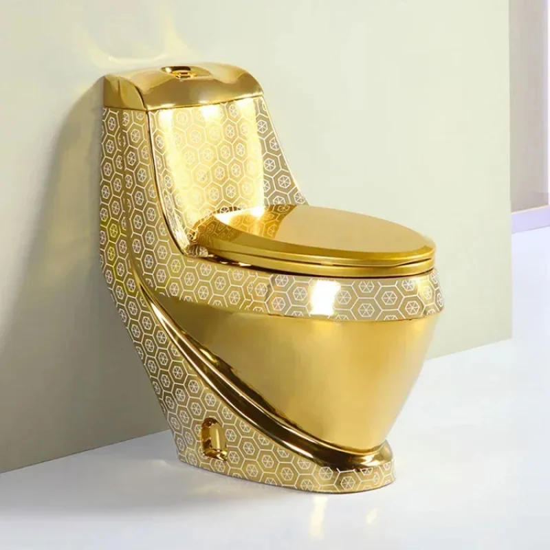 Hot Sell Golden Plated Sanitary War Wc Strap 0mm Ceramic Gold Color Toilet
