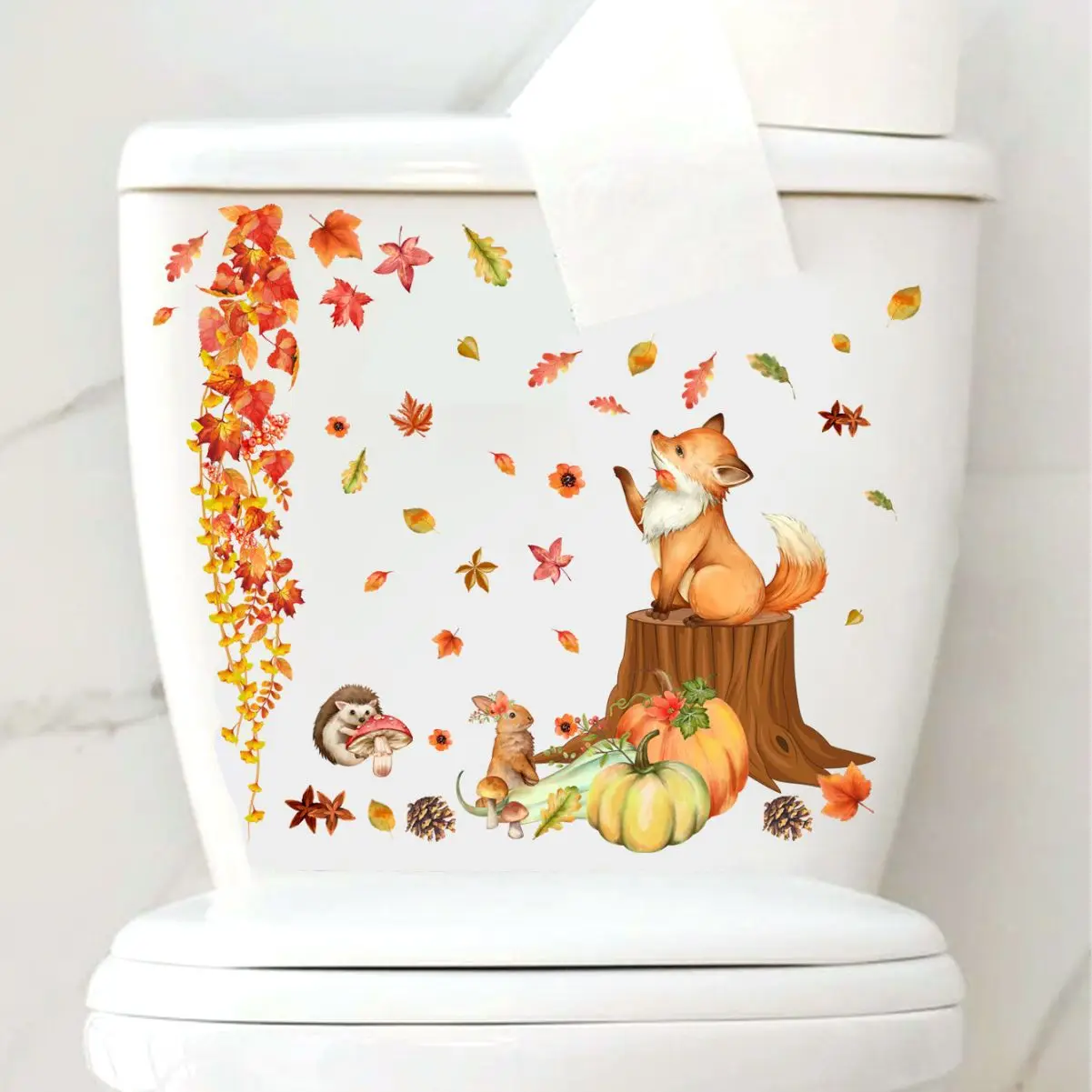 30*30cm Golden Deciduous Wall Stickers Plant Maple Leaf Maple Wall Stickers Toilet Bathroom Decoration Wall Stickers Ms1405