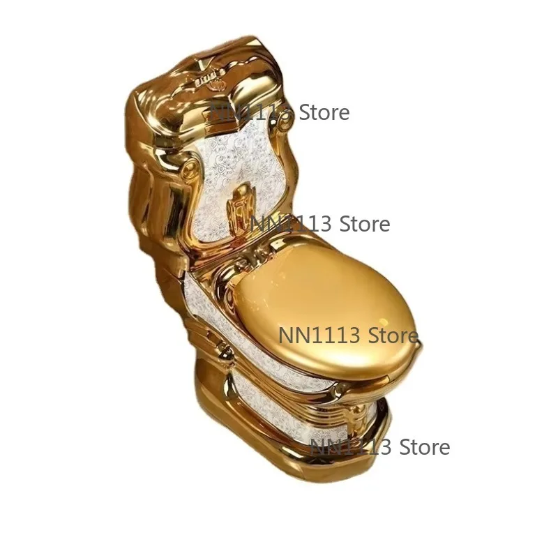 Modern Floor Standing Toilet Golden Ceramic Flush Or Siphon Integrated Affordable And Innovative Design