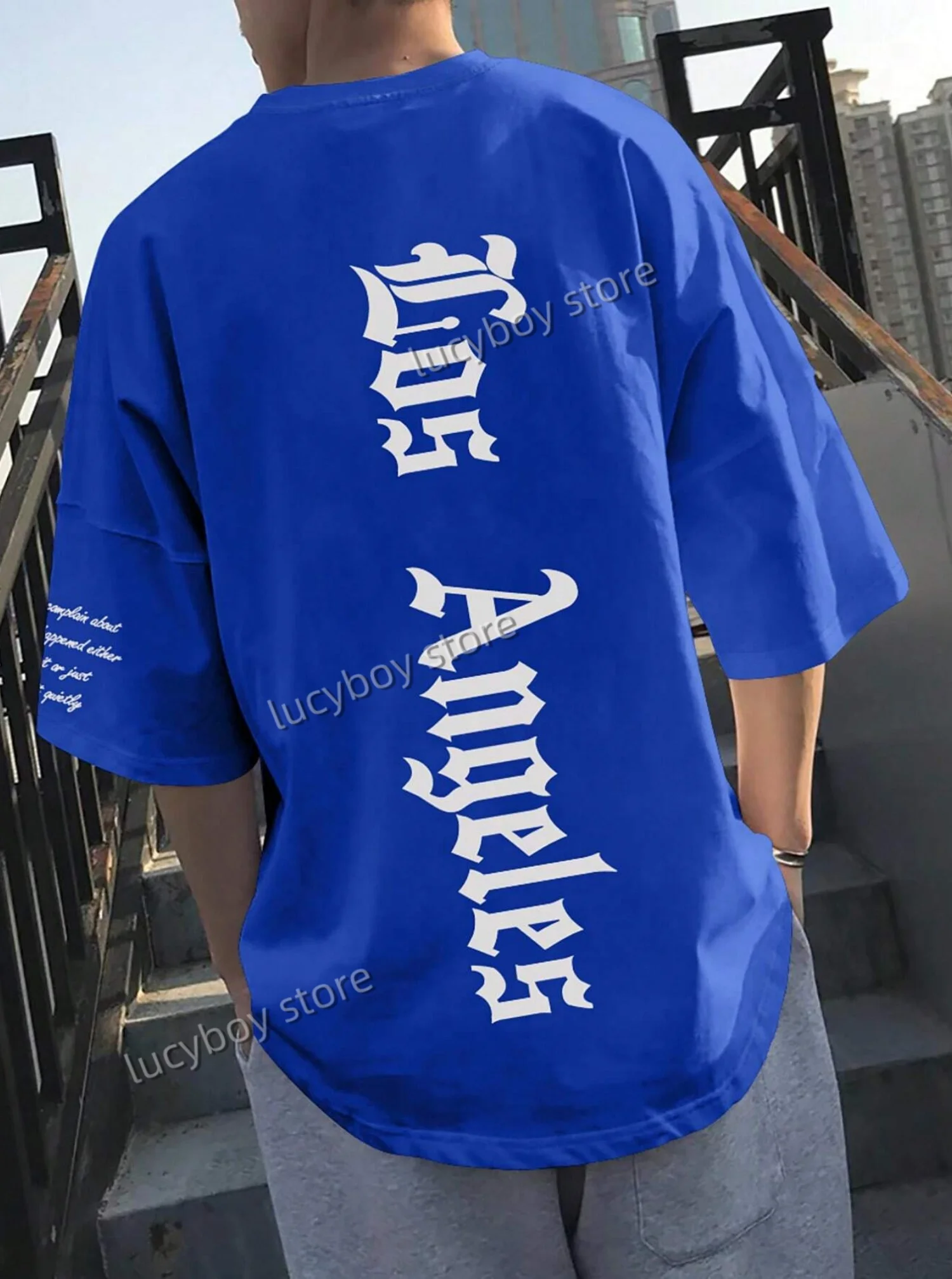 2025 newSummer LOS ANGELES Print Sports Loose Men's T-shirt 10 colors Fashion Men's Short-sleeved Top Daily Street Mens T-shirt