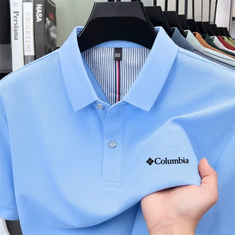 100% Pure Cotton 2026high-end Brand Men's Short Sleeve Polo Shirt Summer Fashion Luxury Logo Embroidered Golf Top Casual T-shirt