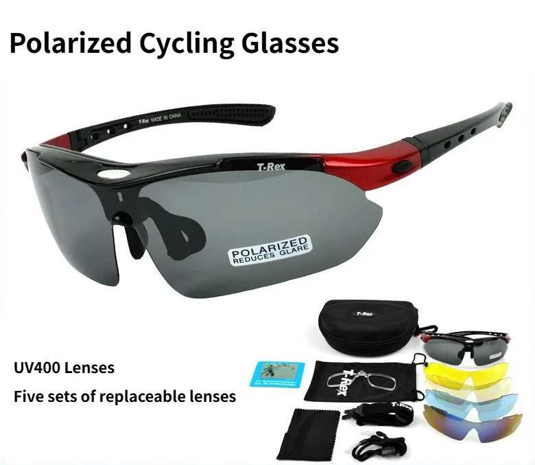 Polarized Cycling Eyewear 5 Lens Sports Bicycle Sun Glasses for Men Women Bike Sunglasses Goggles with Myopia Frame