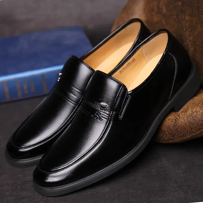 Slip on Black Driving Shoes Plus Size 38-44 Leather Men Formal Luxury Brand 2026 Men's Loafers Dress Moccasins Breathable