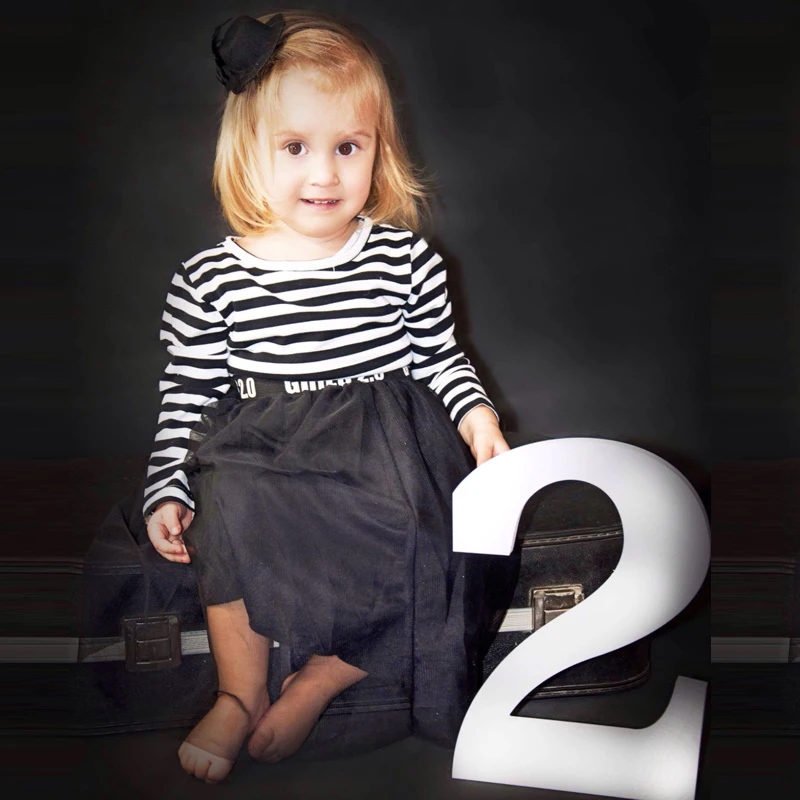 Custom Wooden Numbers Birthday Photo Props, Digital Signs, 0-9