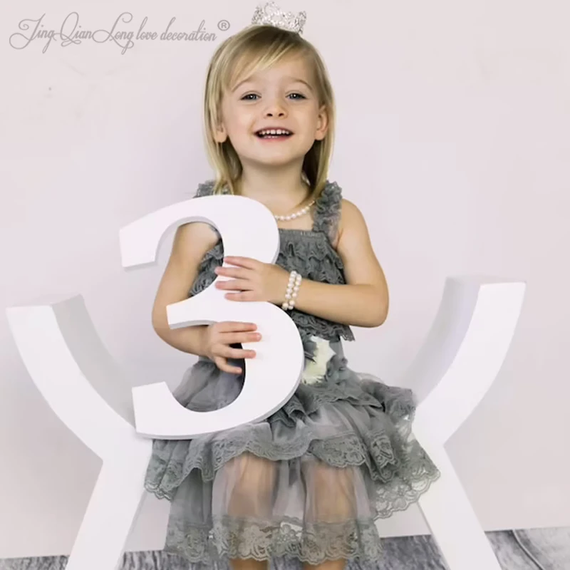 Photo Prop for Birthday Photo Shoot for Kids, Wooden Number Sign for Photographer