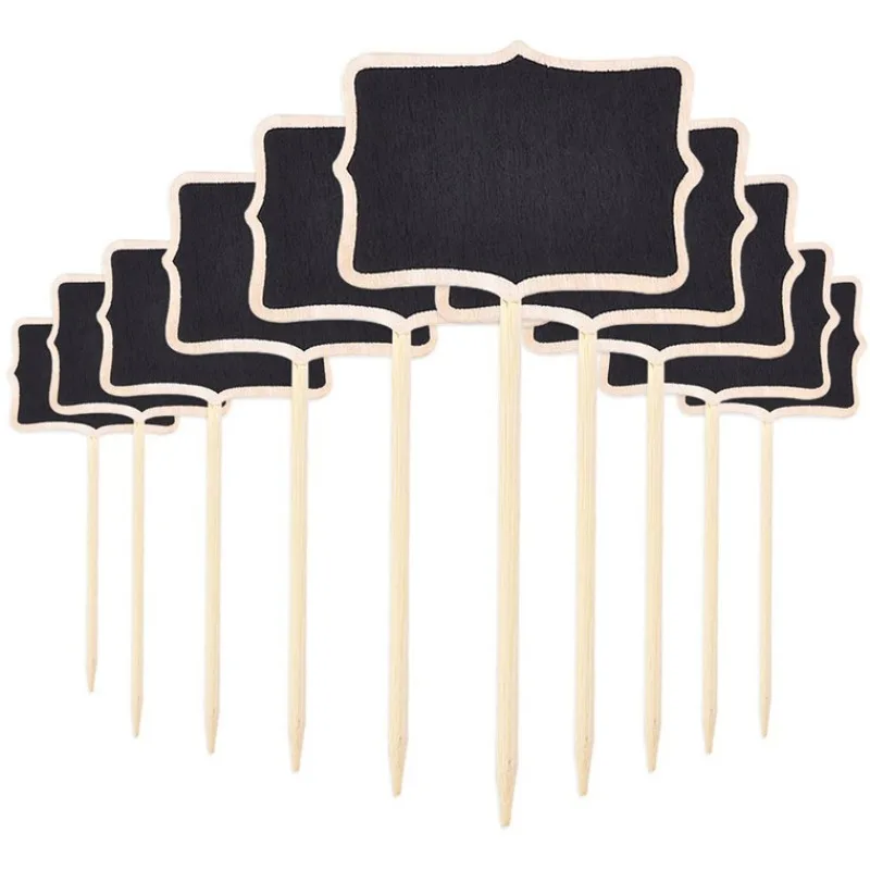 10PCS Garden Decor Wooden Small Blackboard Plant Reminder Tag Insert Card Flower Writing Tool Home Display Sign
