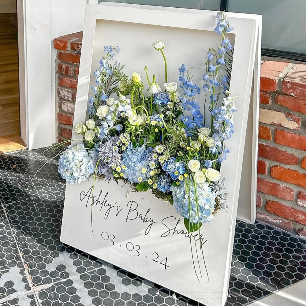 Lovely Wedding Decor Pvc Flower Box Welcome Sign Beautiful Handmade Welcome Guests Wedding Wood Sign