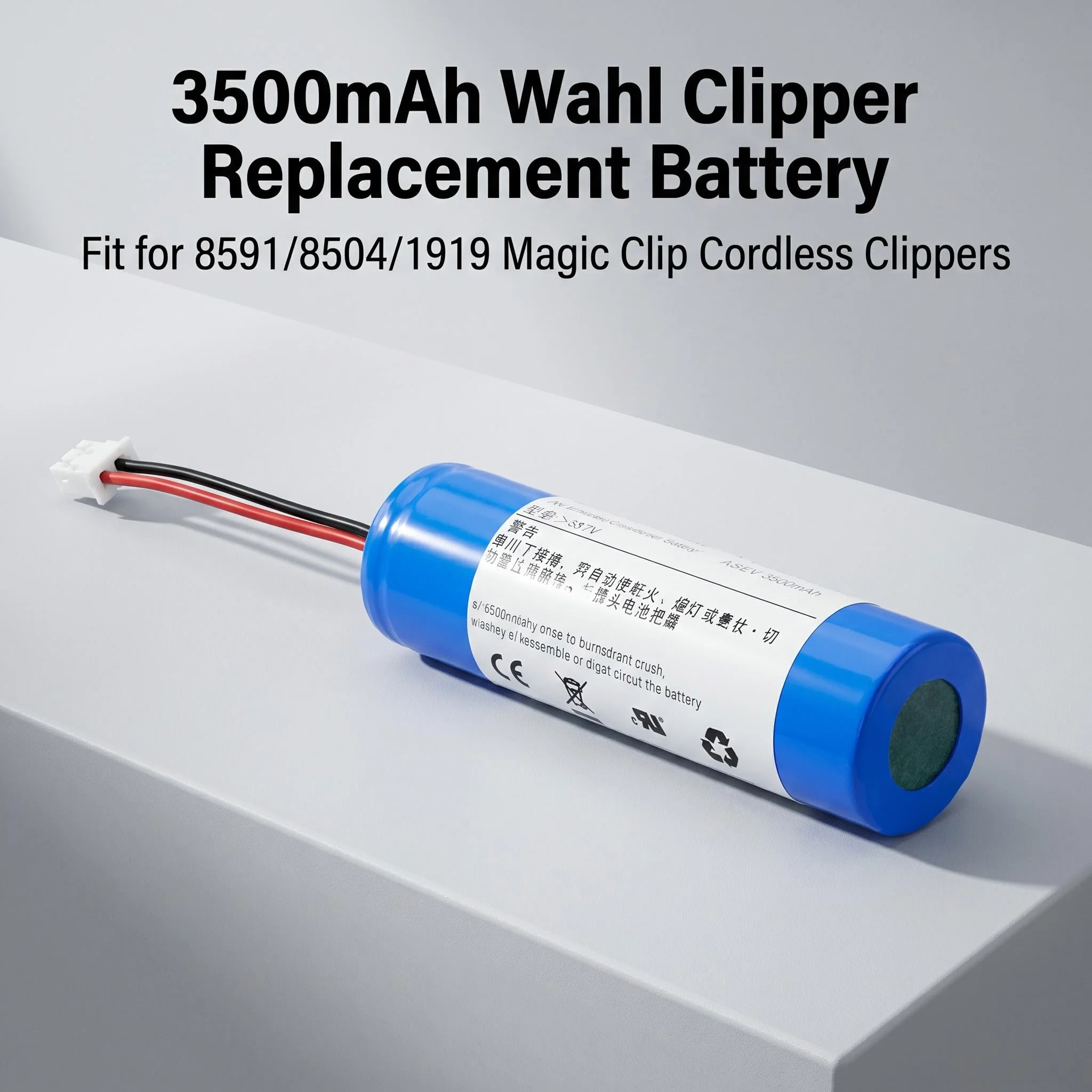 3500mAh Lithium Ion Replacement Battery For Wahl 8591 8504 1919 8591L 8504L Magic Clip Designer Senior Cordless Hair Clipper