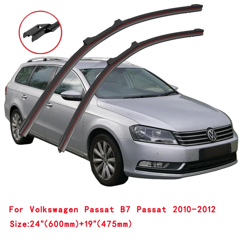 For Volkswagen VW Passat B7 B8 Sedan Estate Variant 2010 2011 2012 2015 2018 2019 2020 2022 Double Rubber Wiper Blades