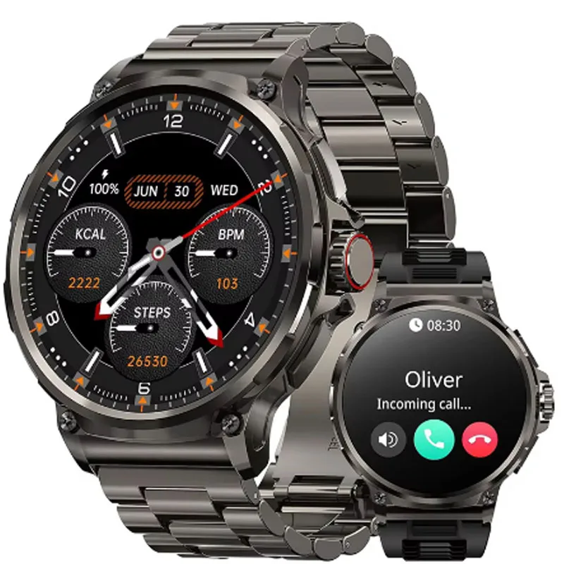 for POCO X5 Pro Motorola Moto G04s Realme SmartWatch Men Touch Screen Call Smartwatch Waterproof Blood Pressure Heart Rate Watch