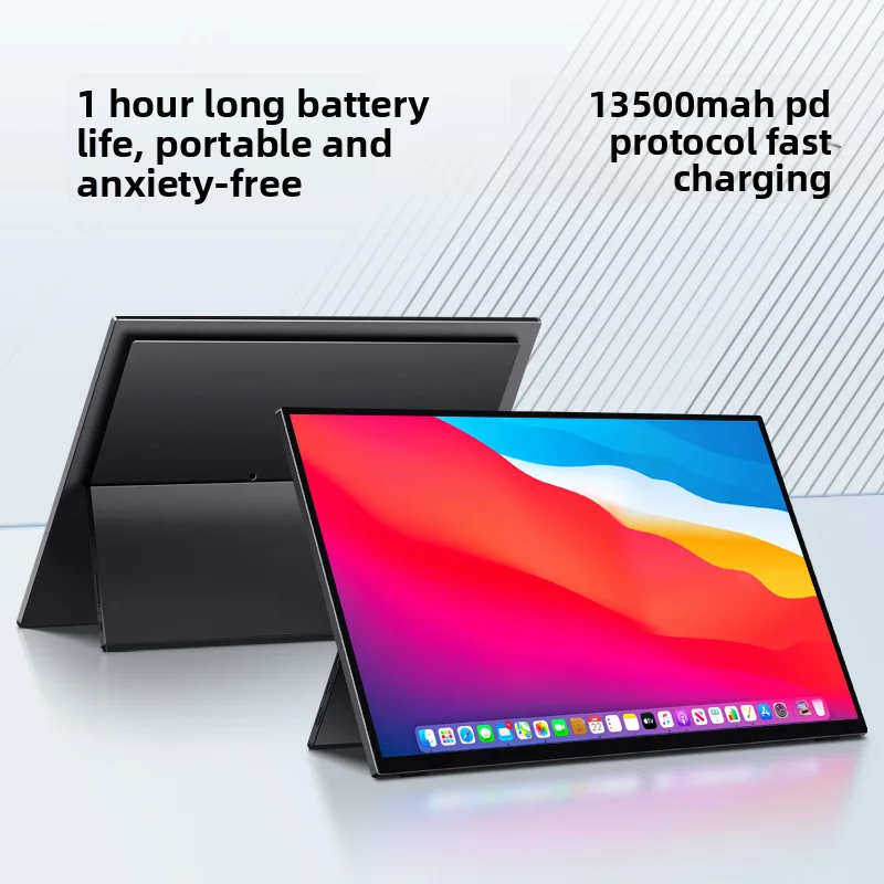15.6 Inch 1080P Built-in 135000mAh Battery Portable Display Monitor for Mobile Travel Charging Touch Screen Portable Monitor