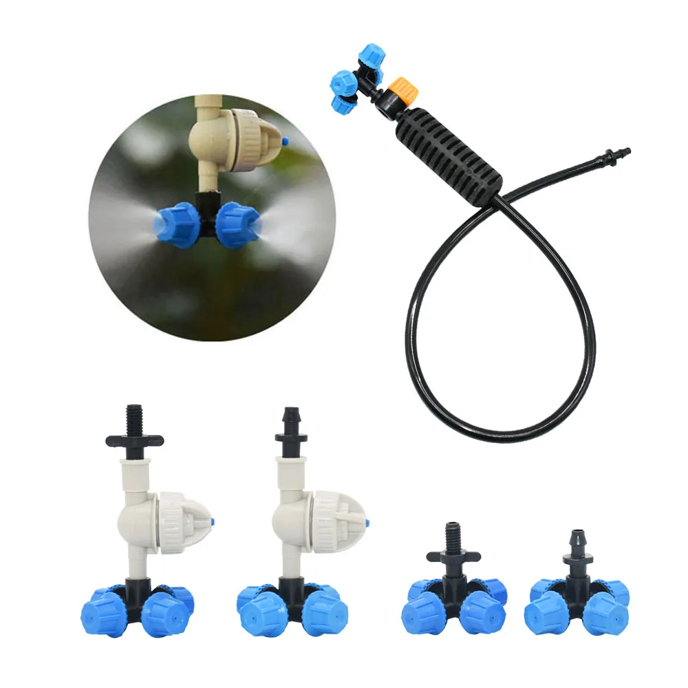 1set Greenhouse Mist Sprinkler Nozzle Blue Hang Anti Drip Misting Atomization Irrigation System Humidification Cooling