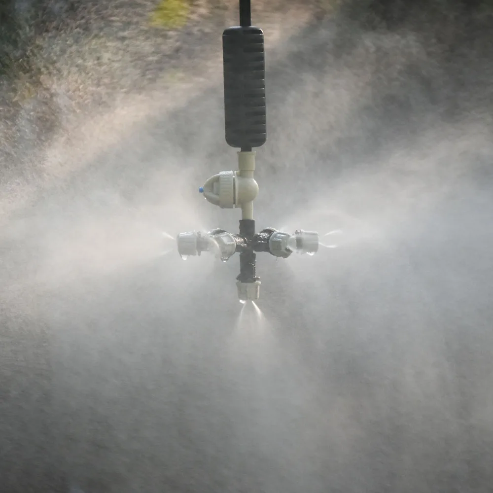 Hanging cross mist sprinkler anti drip misting nozzle water spray greenhouse nozzles for cooling 1set