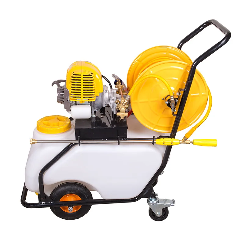 Trolley type dispenser 50 liters high pressure pesticide sprayer, low noise garden sprayer