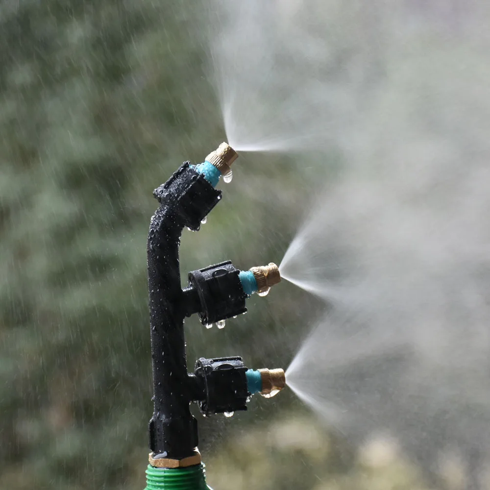 Garden Sprayer Nozzle With 1/2 1/4 Inch Thread 1/2/3 Hole Water Mist Nozzle Garden Sprinklers Irrigation Watering 1Pcs