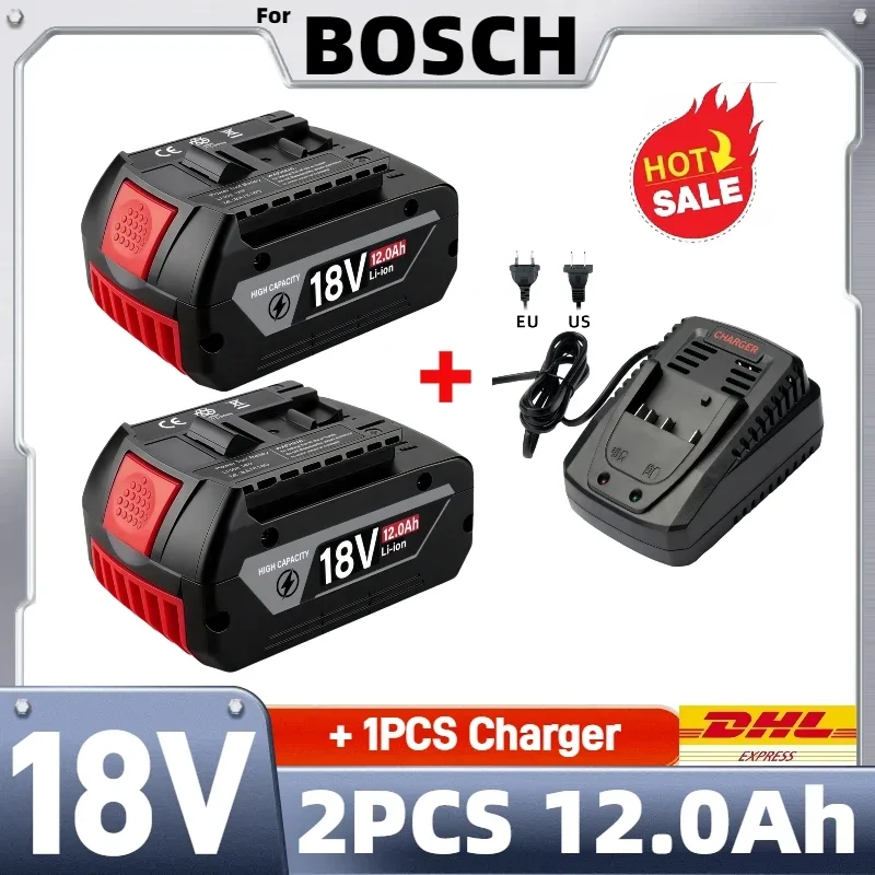 For BOSCH 18V 12AH 12000mAh BAT609 BAT610 18V Professional 18V Li-ion Battery GBA18V GSR18V BAT618 BAT619 Tool Battery
