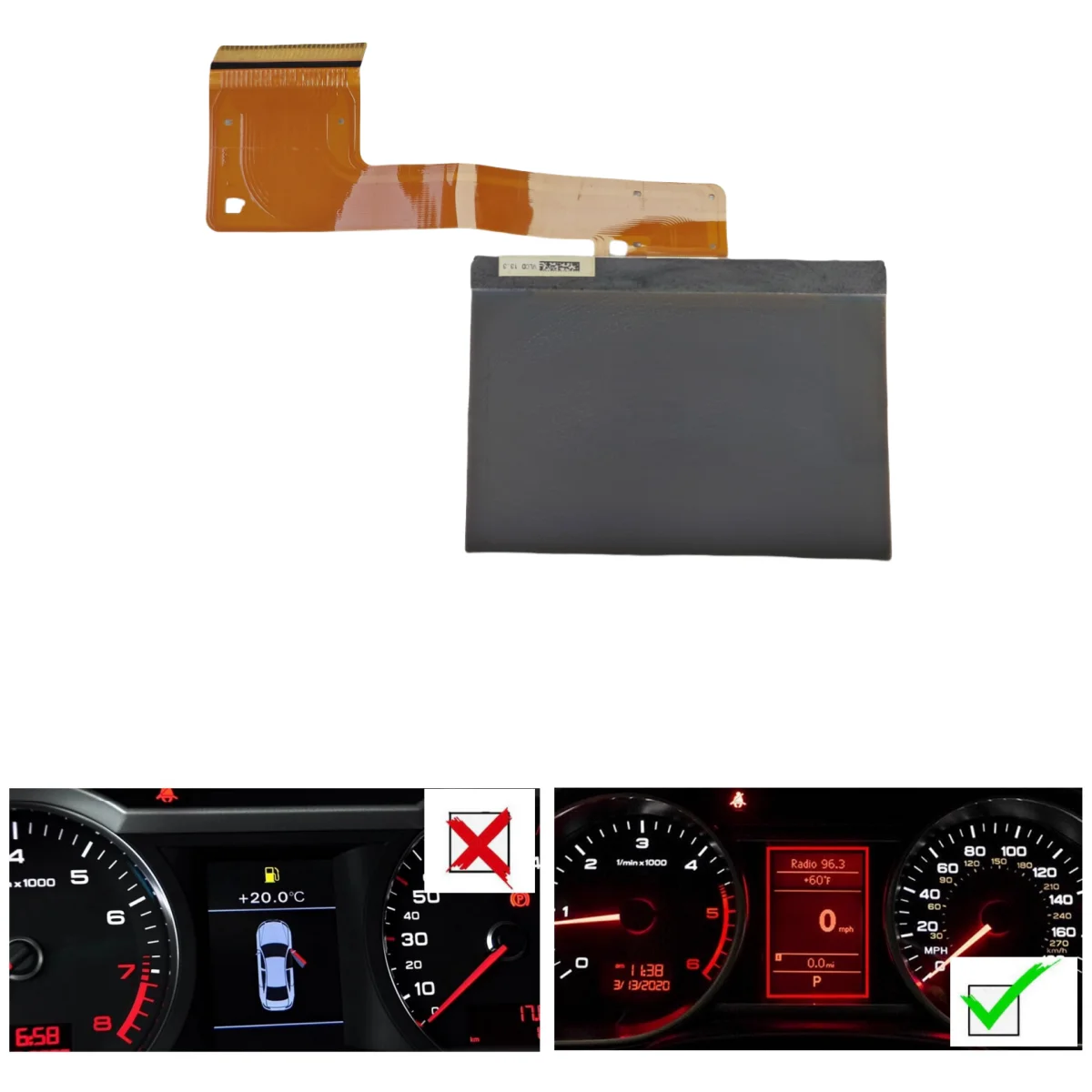LCD Red Display for 2005-2009 Audi A6 C6 Instrument Cluster Repair Origina Part 4F0 920 900