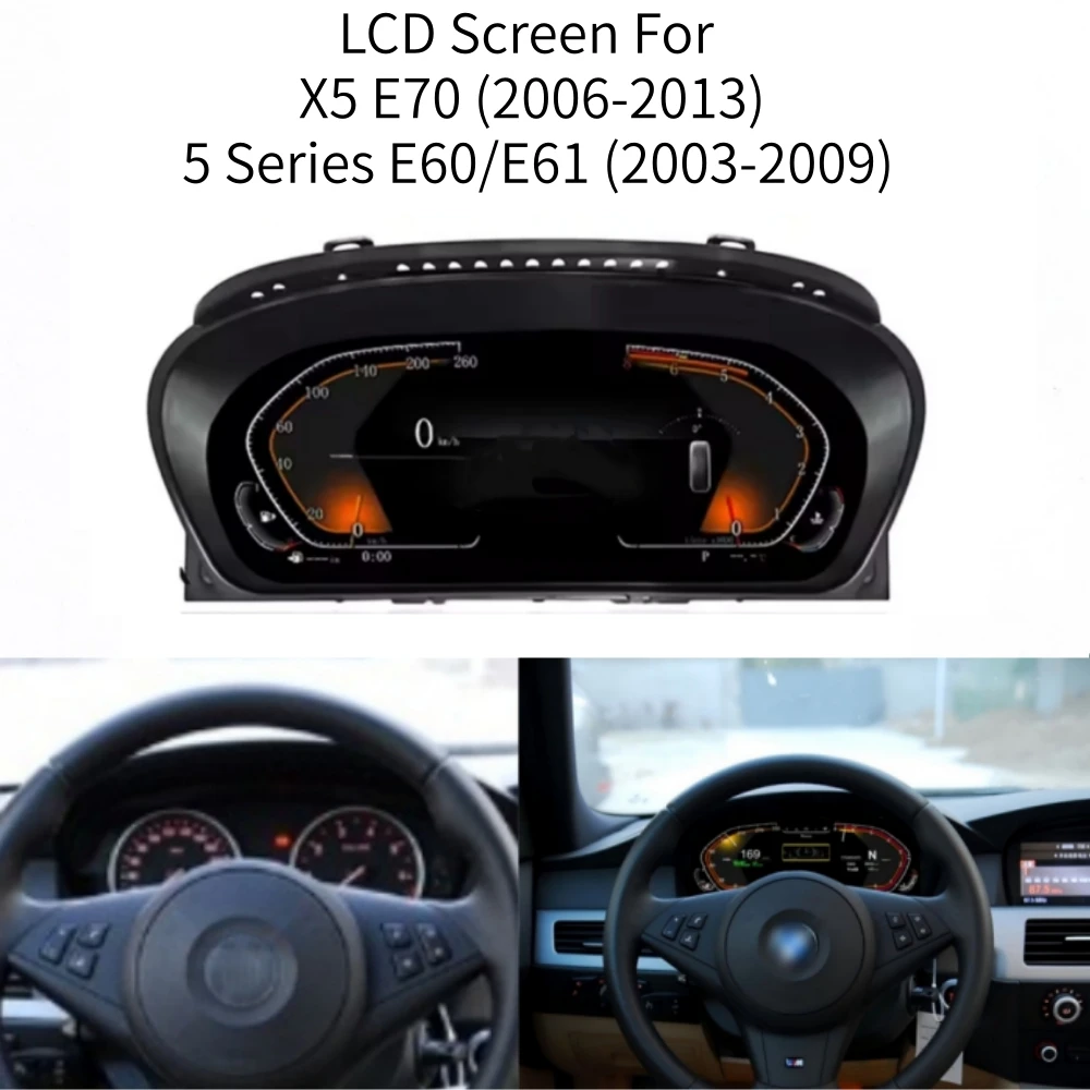 LCD Screen For BMW 5 Series X5 E60 E61 E70 Speedometer Car Digital Cluster Cockpit Dashboard Instrument Panel Carplay