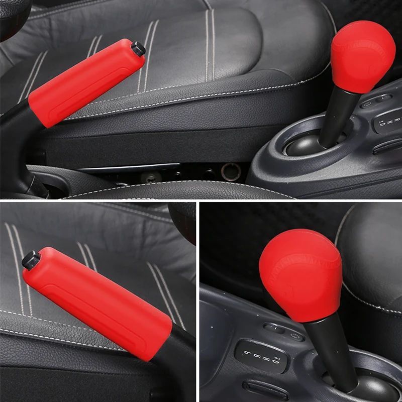 Silicone Car Handbrake Covers Auto Gear Head Shift Knob Cover Non Slip Protective Case Skin for Smart 453 Fortwo Forfour