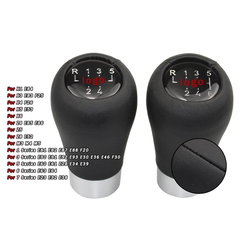 For BMW gear shift handball 3D label 5/6gear lever handball gear shift handle gear leather round head anti scratch and anti slip