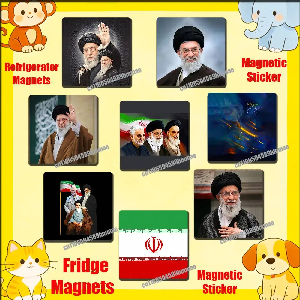 For RIP Ali Khamenei Iranian Iran Fridge Freezer Refrigerator Magnets Kitchen Metal Cabinet Magnetic Sticker Card