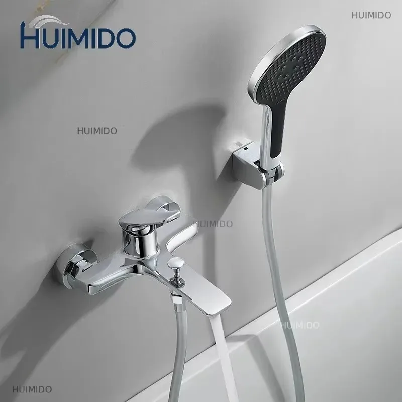 Simple Bathroom Shower System Set Bathtub Faucets Set Bath Water Taps Shower Diverter Single Handle Tub Mixer Shower Crane