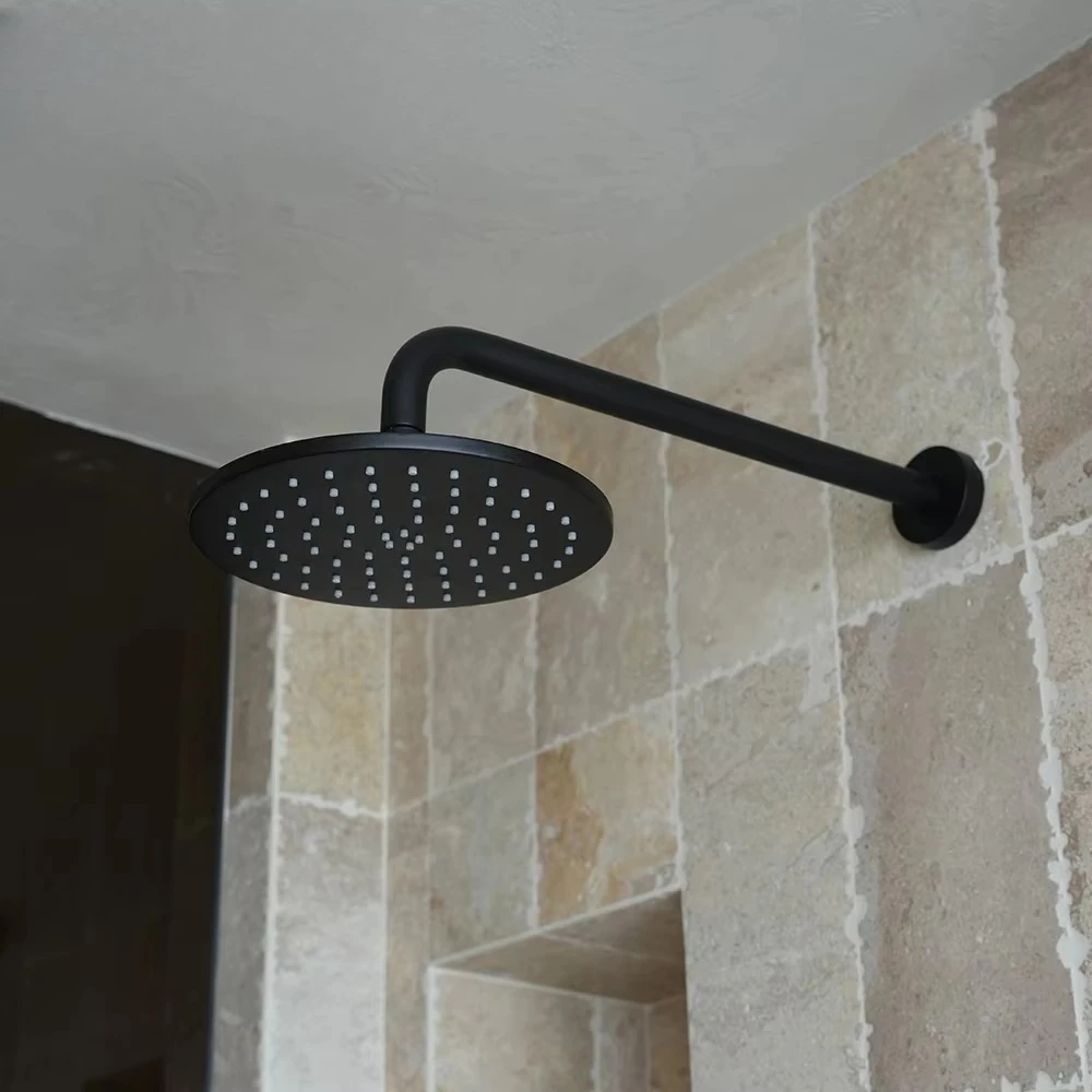 High End Bathroom 3 Function Wall Mounted Rainfall Shower System Faucet Black Concealed Shower Set Mixer