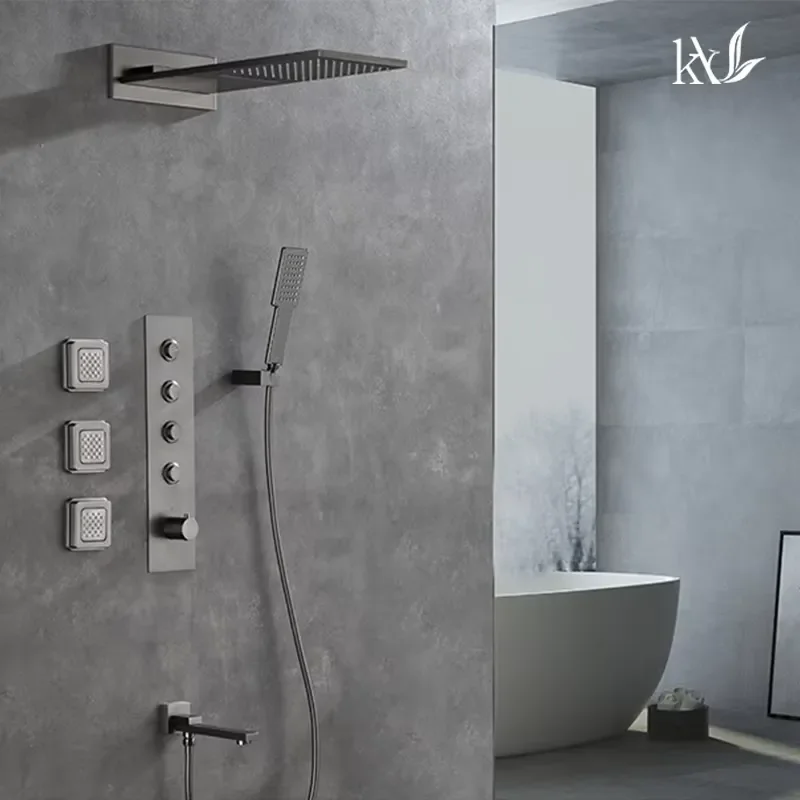 H59 Brass Thermostatic Shower System Concealed Rainfall Mixer Set for Hotel Projects Bespoke Commercial Grade Fixtures