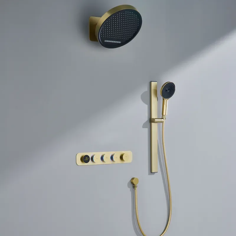 Stepon Factory OEM ODM WiFi APP Electronic Thermostatic Digital Bathroom Mixer Valve System Concealed Smart Shower Set