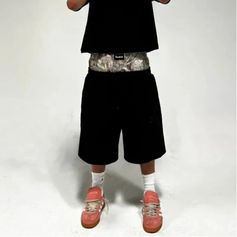 Men's Oversized Double-Layer Gothic Pants, American Fashion, Streetwear Y2K, Harajuku, Loose Fit, High Waist, Wide Legs