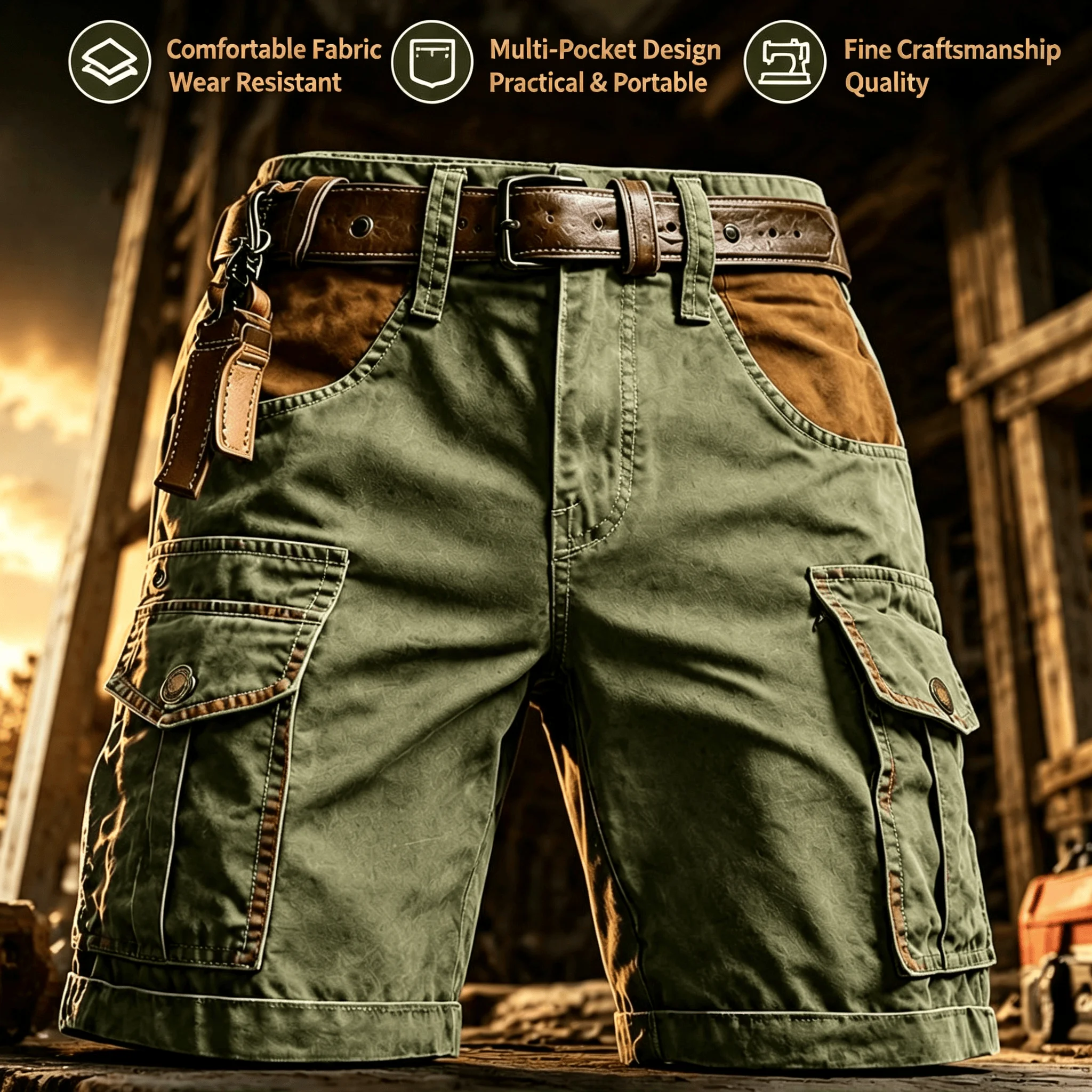 2026 New Cargo Knee Shorts Men Sports Casual Bermuda Shorts Plus Size Cotton Half Pants Golf Straight Running Gym Shorts Pants