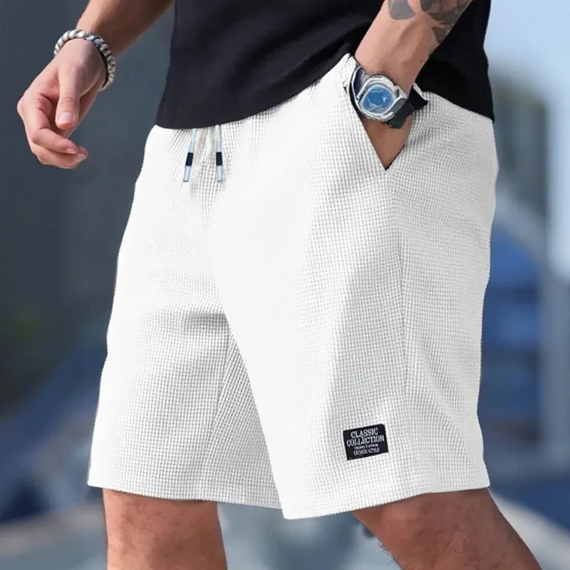 Men's Casual Sports Shorts Summer - Versatile Plus Size Loose Bermuda Shorts with Pineapple Grid Pattern