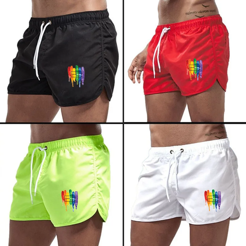 Men Swimming Fitness Shorts, Casual Beach Board Shorts, Swimming Trunks, Men Running Surf Shorts