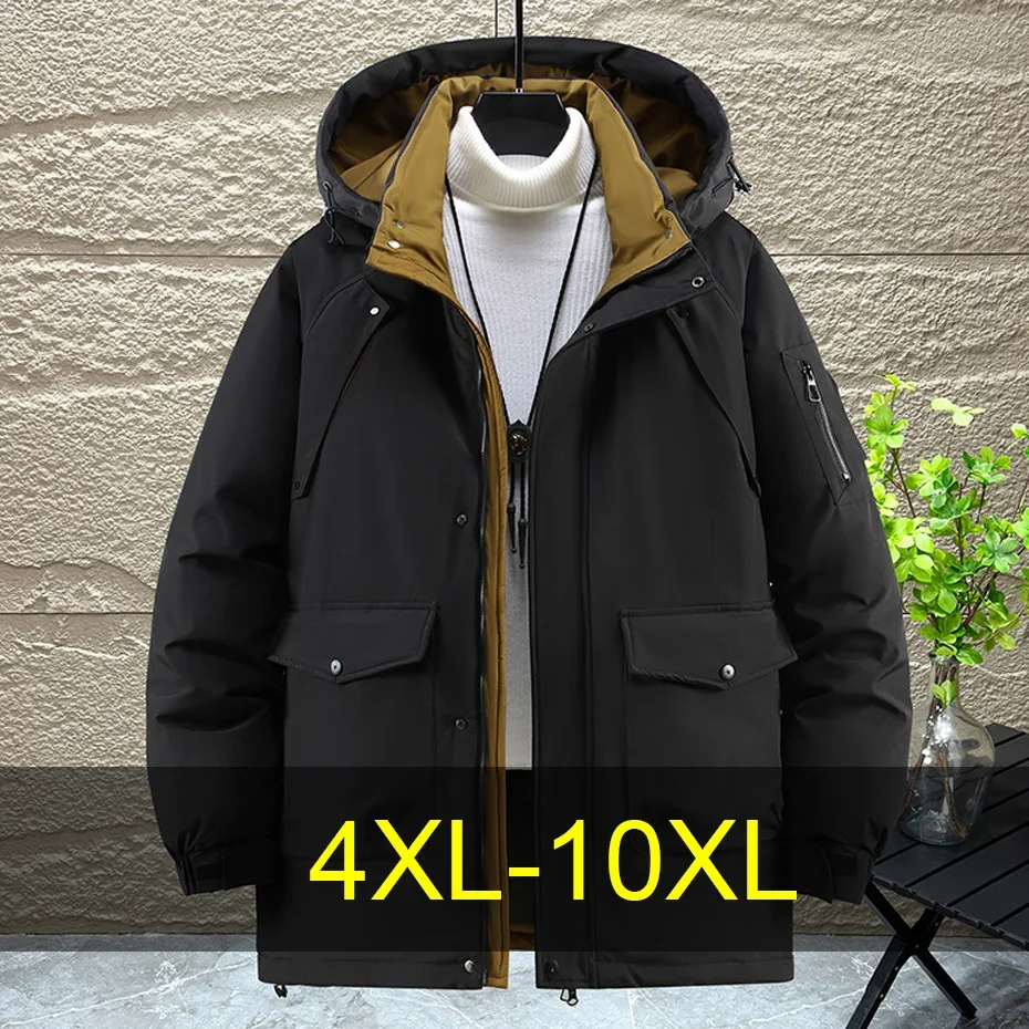 Winter Parkas Men Thick Jacket Coat 10XL Plus Size Cargo Parkas Male Fashion Casual Thick Parkas Male Big Size 10XL