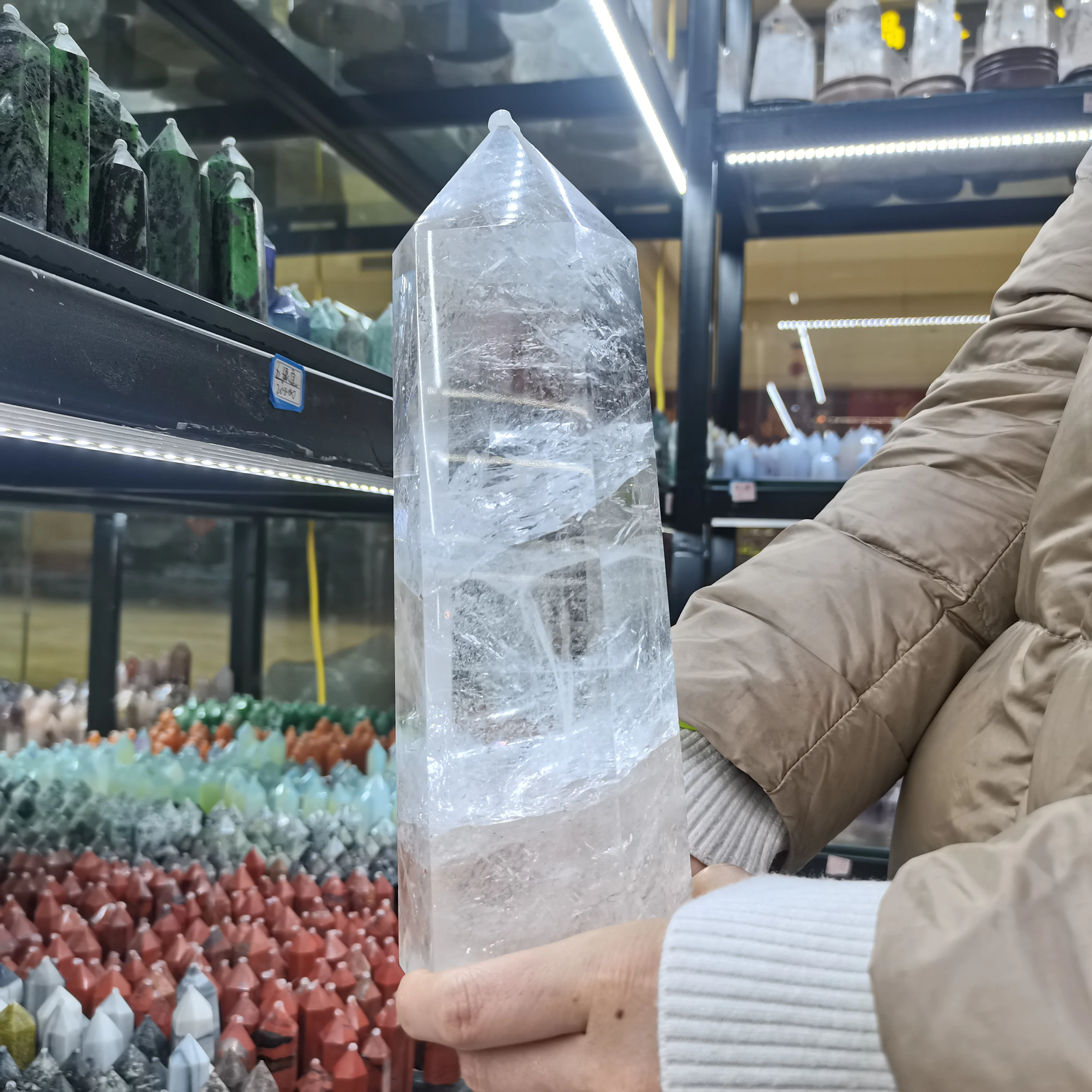 2.5 kg 100% Natural White Crystal Column Quartz Wand Point Obelisk Healing 1pcs