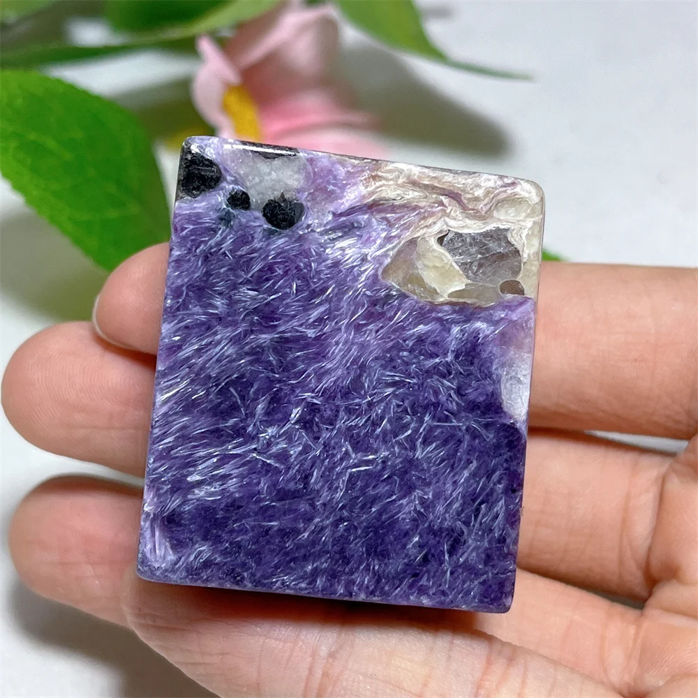 Natural Crystal Charoite Slab Specimen Stone Quartz Feng Shui Energy Mineral Meditation Healing Gem Home Decoration