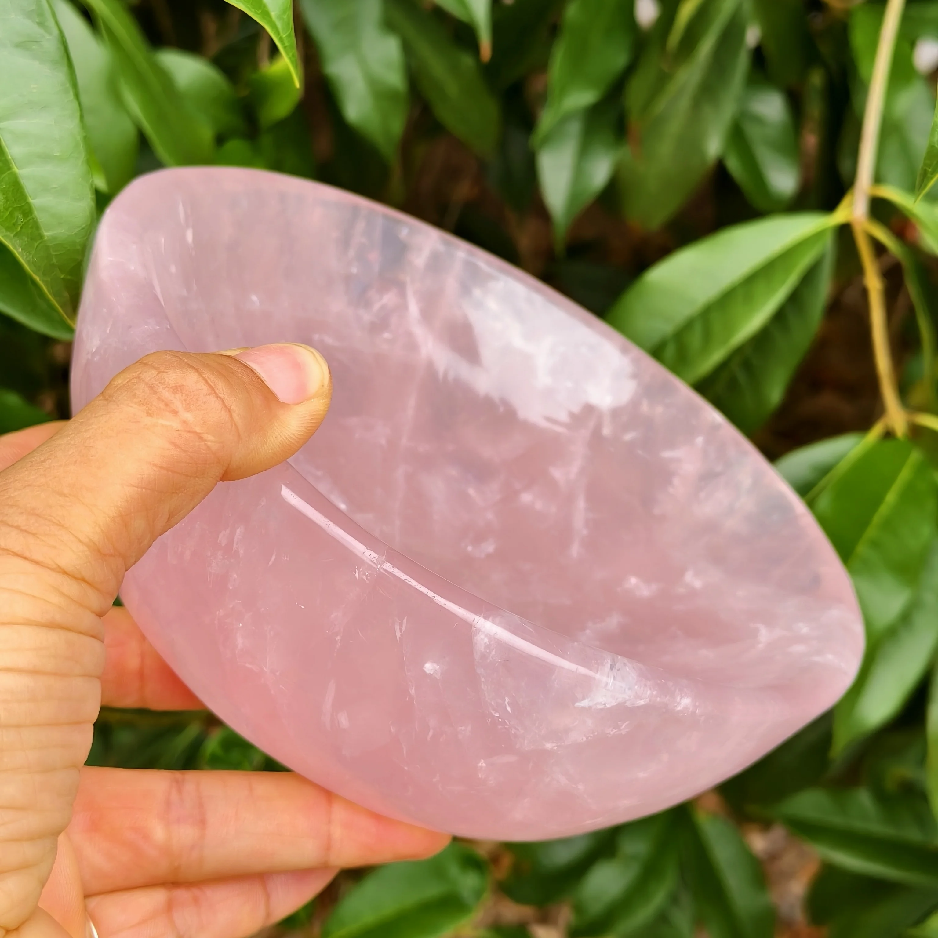 Natural Formed! Cherry Blossom Pink Crystal Bowl, Pink Quartz Crystal Ore, Hand-Polished Bowl, Mineral, Reiki, Healing