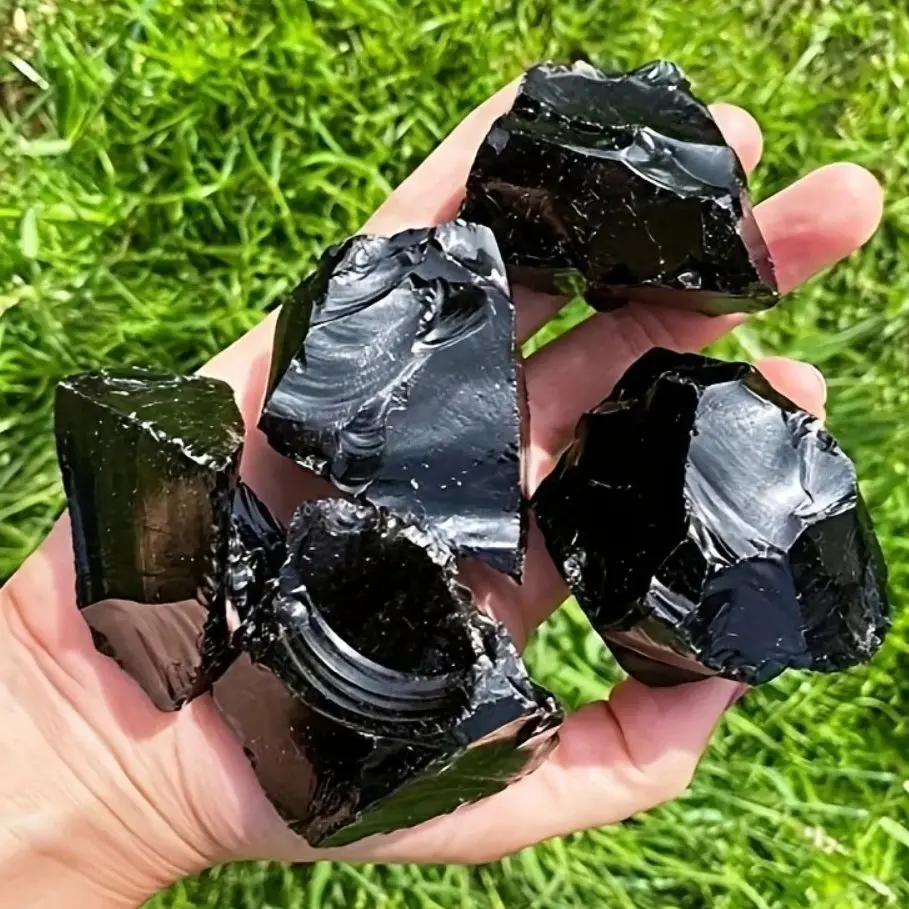 Natural Obsidian Raw Stone Irregular Aromatherapy Rough Quartz Healing Crystals Stones Mineral Rock Specimen Decora