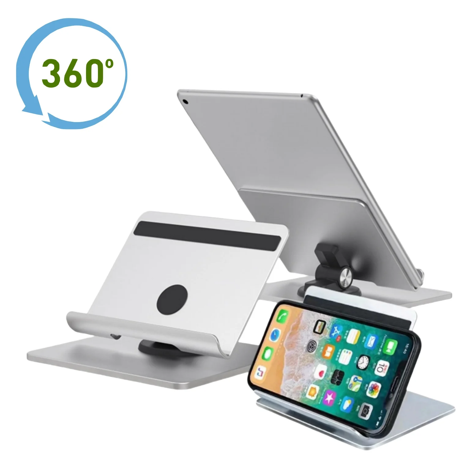 Stable Tablet  Phone Holder Desktop 360° Swivel Aluminium Alloy Folding Bracket for All Series IPad IPhone Xiaomi Samsung Mount