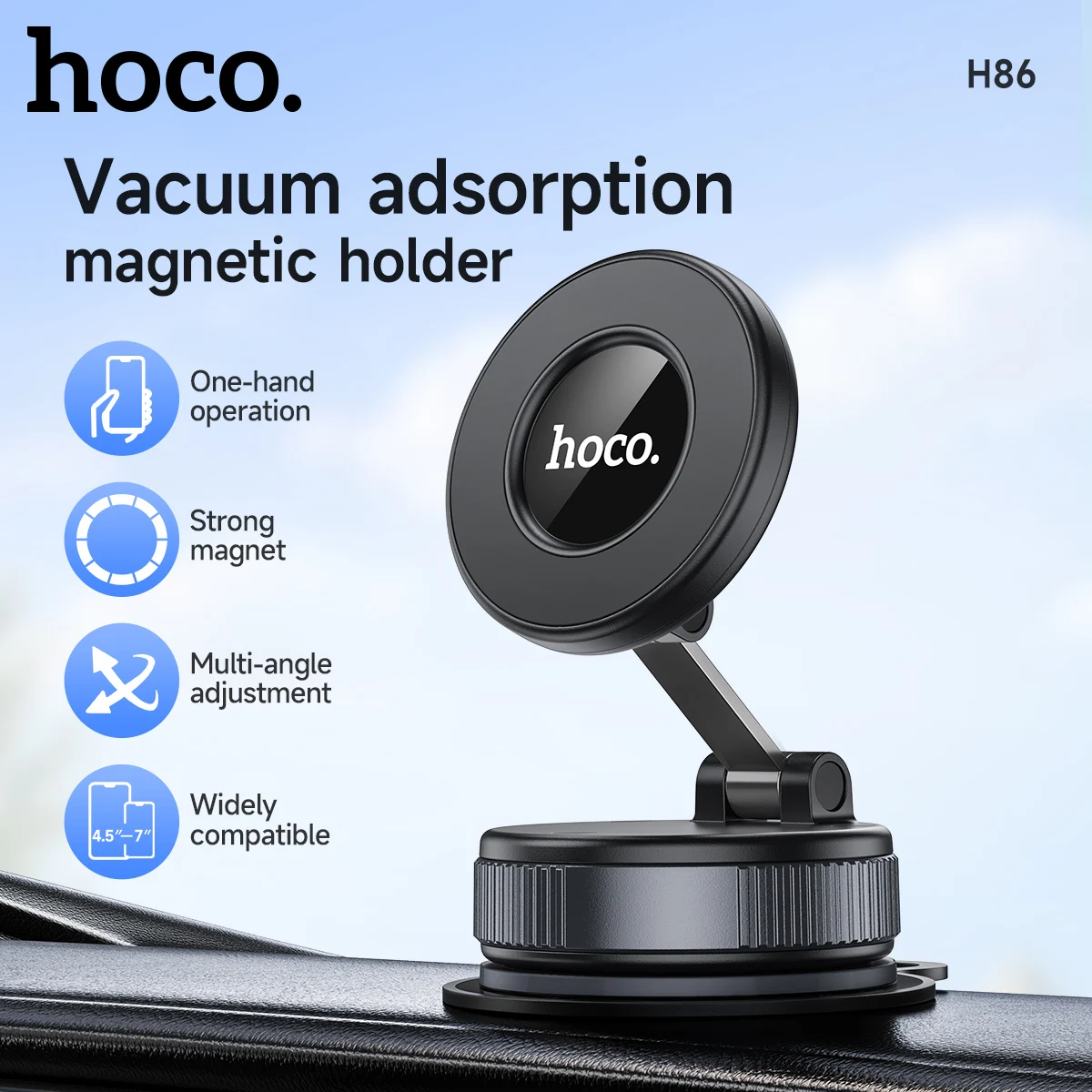 HOCO Manual Magnetic Car Phone Holder For iPhone 17 16 15 Series Universal 360 Degree Rotate Stand Bracket For Samsung S24 S25